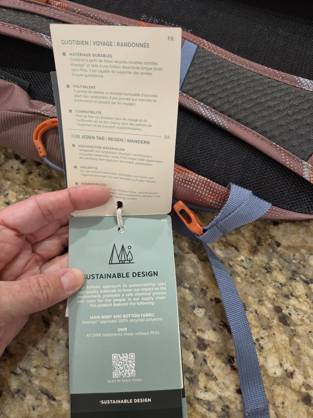 OSPREY Daylite Backpack in Dusty Rose with Blue and Orange Accents